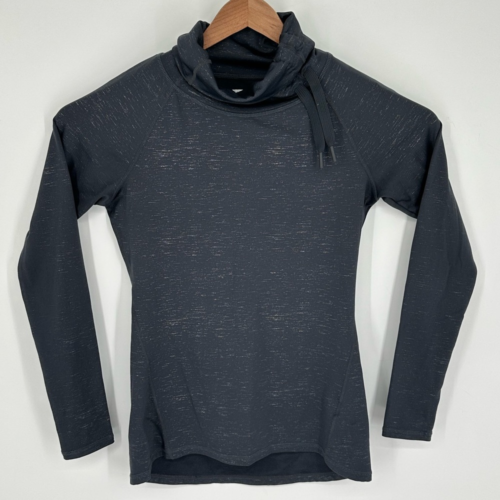 Layer 8 Pullover Women’s Sz S Gray Turtleneck Thumb Holes Activewear Top T3